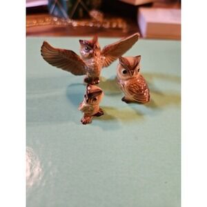 Set 3 Vintage 1950's Hagen Renaker Owl Family Early Miniature Figurine (351)